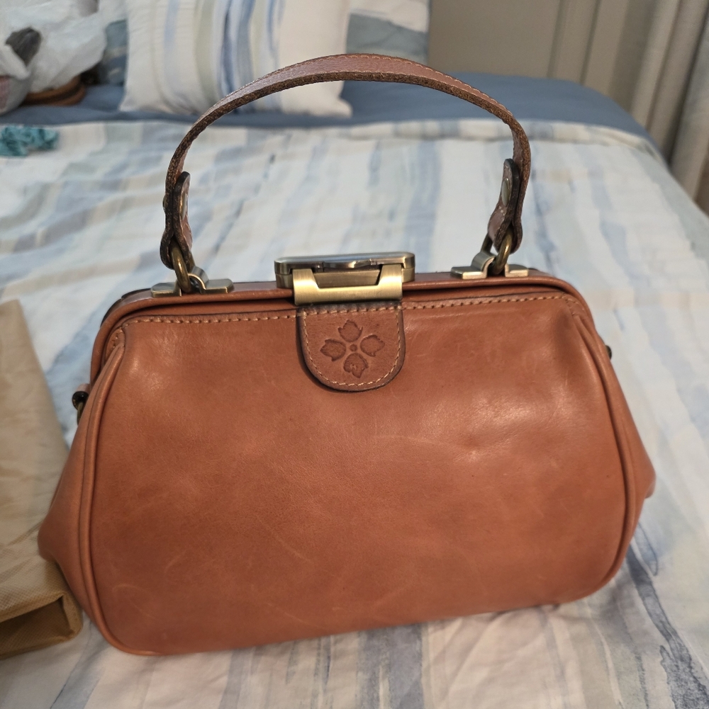 Patricia Nash Cognac Leather Top-Handle Satchel